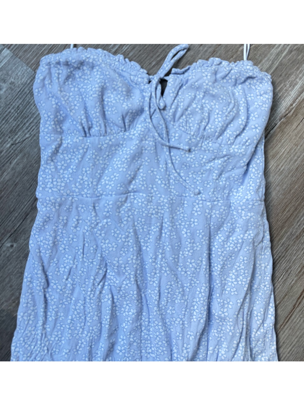 Aeropostale Pale Blue Floral Maxi Dress Summer Dress Sun Dress Sleeveless XS - Picture 8 of 16